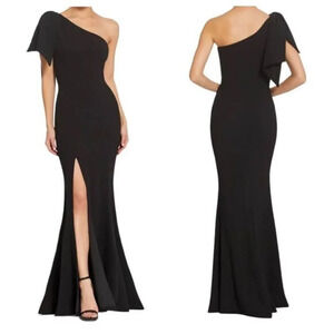 NWOT Dress The Population Georgina One Shoulder Crepe Gown Sz L
